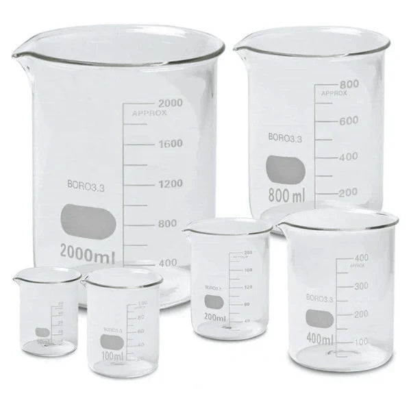 Glass Beakers Kit Set of 7 Beakers