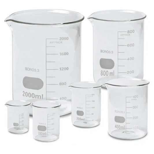 Glass Beakers Kit Set of 7 Beakers